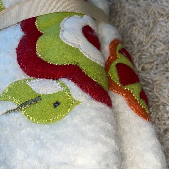 New Pier 1 Imports Embroidered Floral Birds Wool Blend Decorative Throw 50" x 60 - Picture 9 of 9